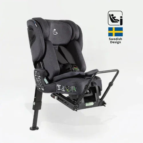 TinySeats Two car seat, product picture of seat installed rear-facing with insert.