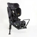 Product picture of TinySeats Two, installed rear-facing, with headrest high up. 