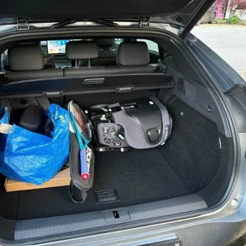 TinySeats Two in the trunk of a car.