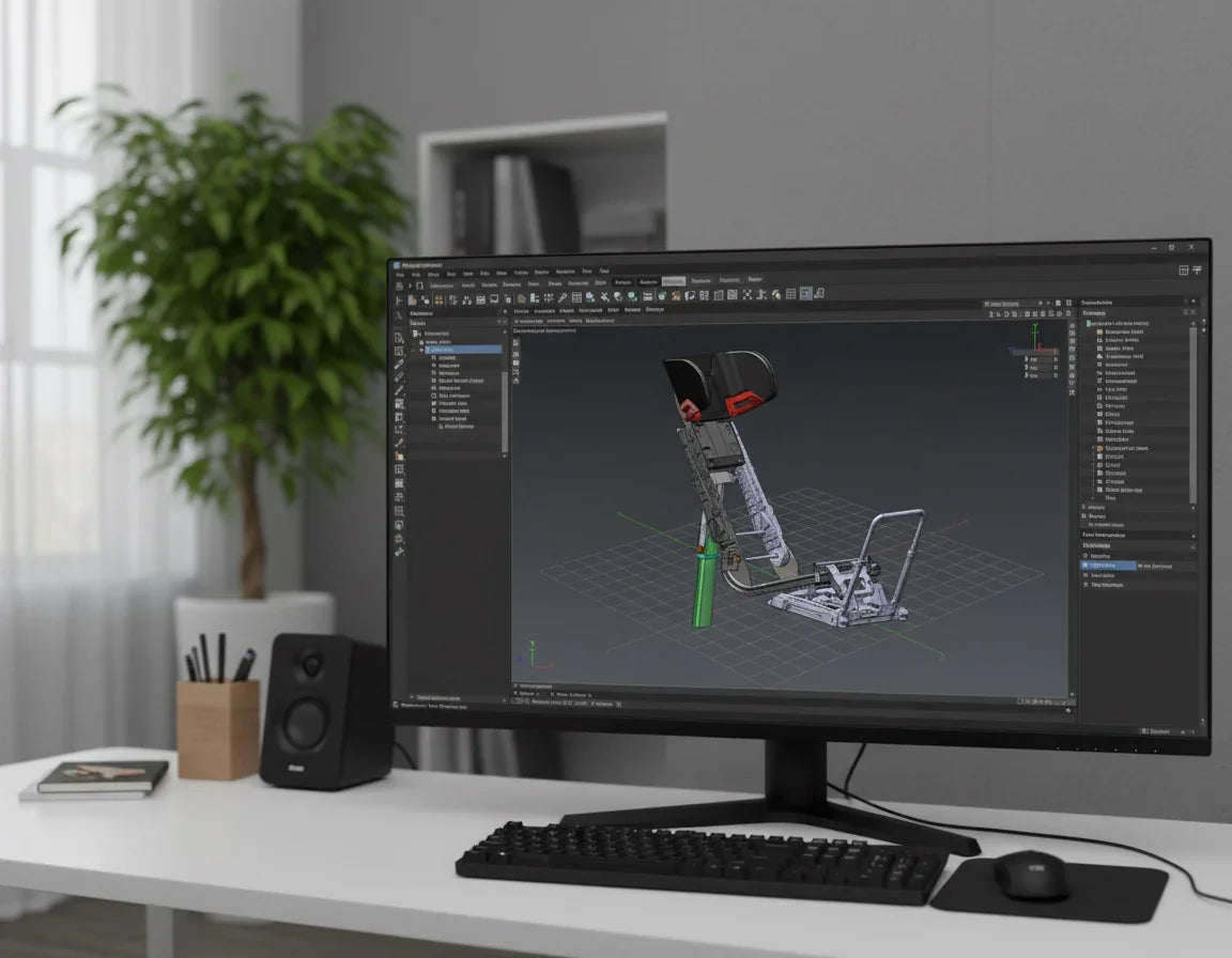 Monitor in an officer with an illustration of how a well designed carseat frame looks like